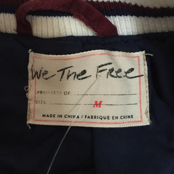 Free People Varsity of Dreams Bomber Jacket NWT - Picture 6 of 9